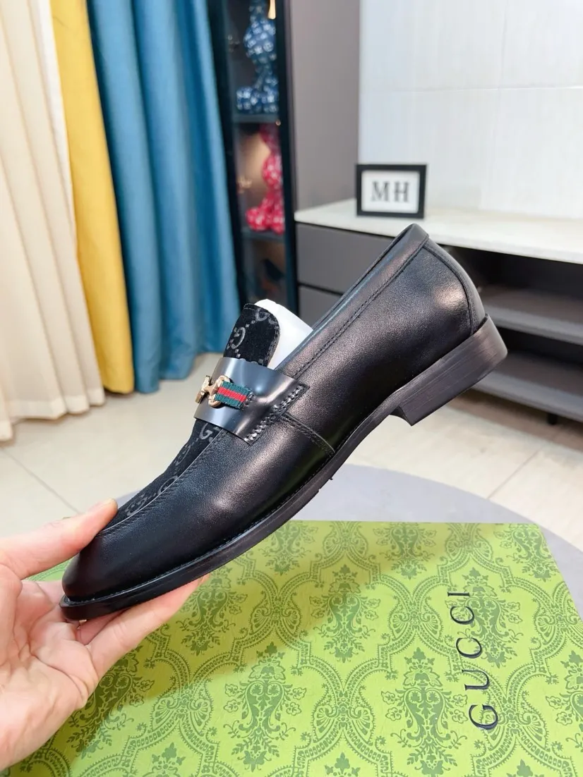 Men's Men's Shoes 💰458🌹🌹【GUCCI】The most popular classic Gucci leather shoes. Synchronized with the official website, the upper is made of Italian open-edge pig ostrich pattern➕cow leather lining, with unique brand and unique craftsmanship. Highlighting the hot style of the new year. Stop hesitating, stop wandering, get it now. Number: 38--44, 45 46 can be customized
